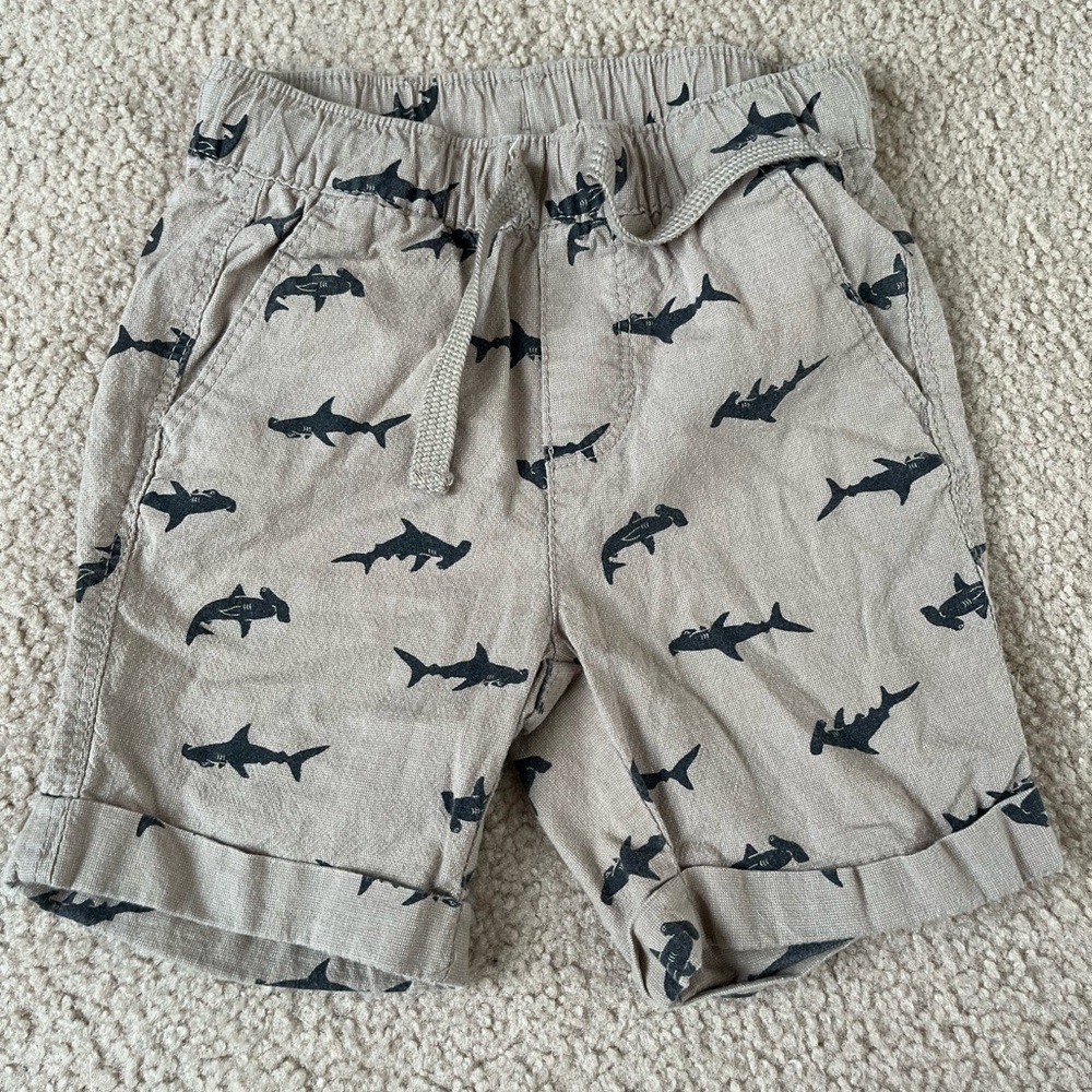 Old Navy Shark Drawstring Shorts 3T